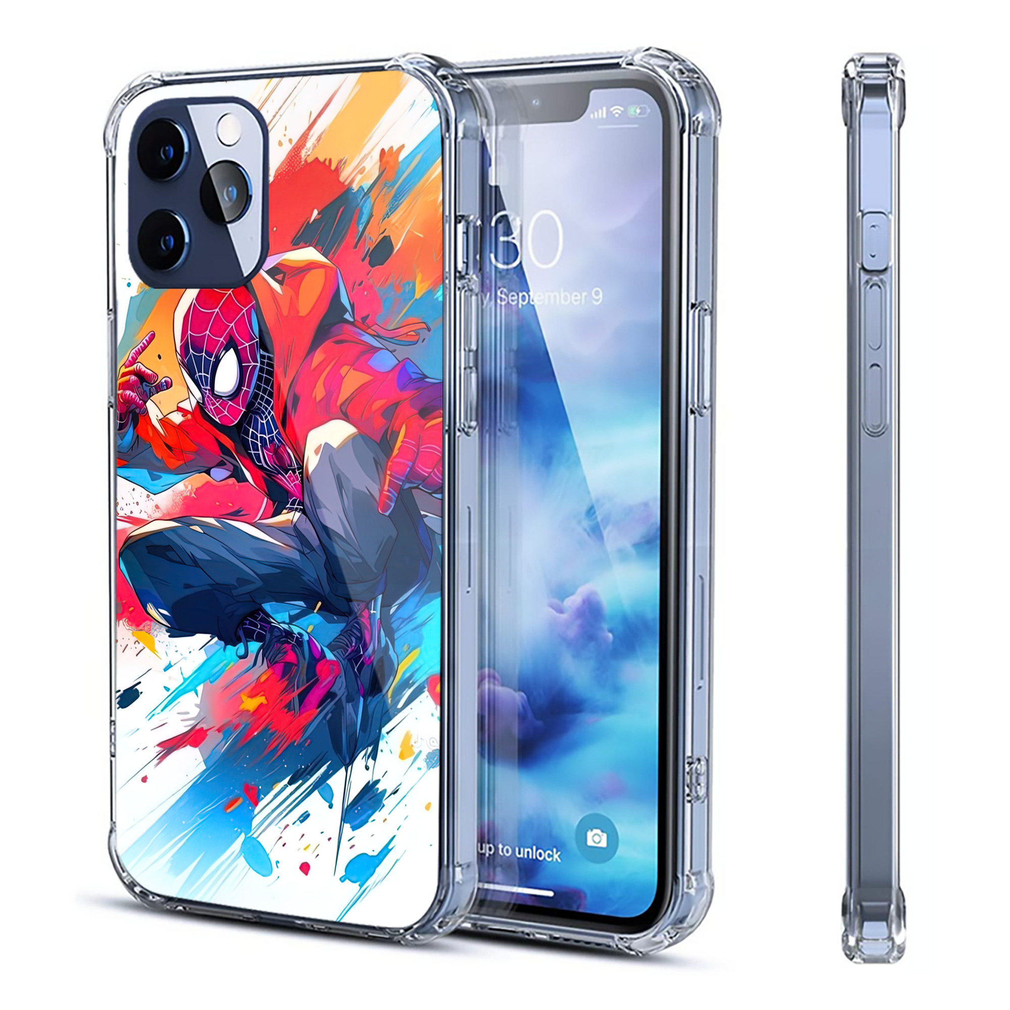 （画像用） Spider Man スパイダーマン 【iPhone 12シリーズ対応】透明スマホケース（クリアソフトケース）
